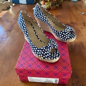 Size 9 Tory Burch Peep Toe Espadrilles